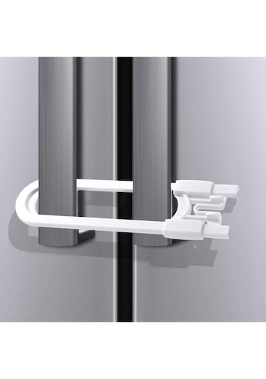 Büro Ev Bebek Güvenliği İçin 4adet Sürgülü Plastik Çekmece Koruma Kilidi Seti Gri