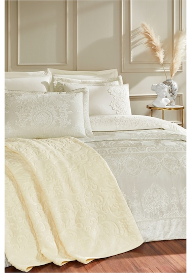 Özdilek Harmony Çeyiz Seti 10 Parça Krem Çok Renkli