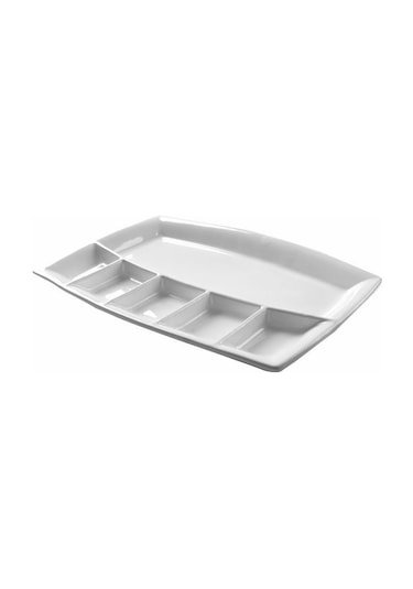 Cosiness Seramik 6 Bölmeli Kahvaltı Tabağı Beyaz