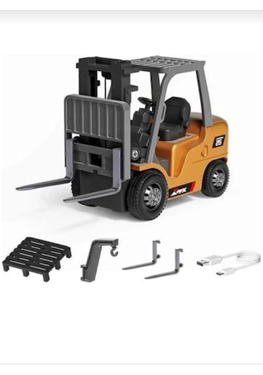 Oyuncak Mini Forklift Uzaktan Kumandalı Dahili Şarjlı Metal Gövde 11.5 Cm