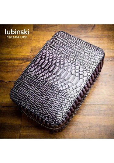 Lubinski Deri Seyahat Puro Çantası Siyah Çakmak-kesici-matara Set