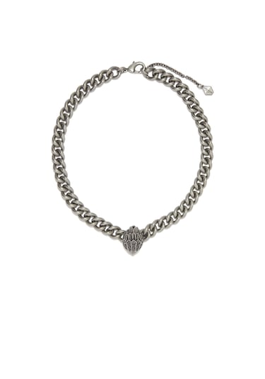 Yıpranmış Zincirli Choker Kolye Çok Renkli