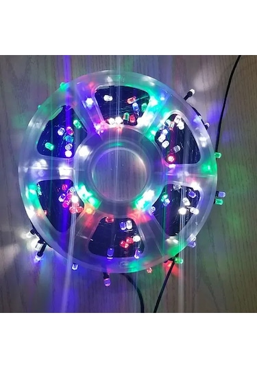 Renkli Vip Profesyonel 25 Metre Renkli Led Işık 220v Fişli Renkli Beyaz - Çok Renkli