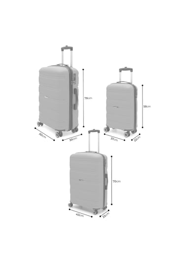 Artemis Üçlü Polipropilen Pp &kırılmaz 3'lü Valiz&bavul Seti Gri