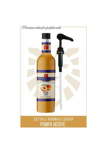 Simoenlli Kahve Şurubu Şeftali 700 ML + Pompa Simonelli