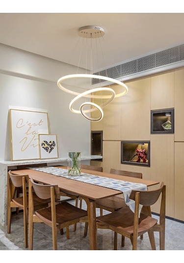 Priştine 3 Renk Işık 80x60x40 CM Sarkıt Avize Antrasit Gövde