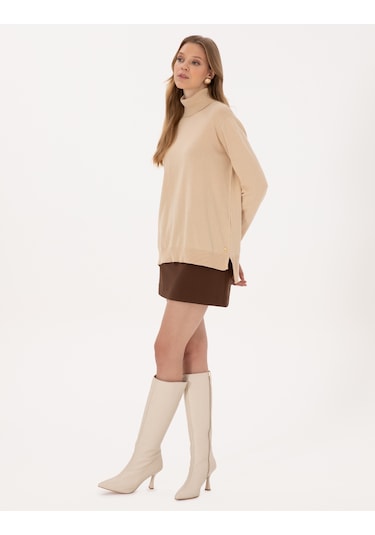 Pierre Cardin Kadın Bej Kazak /triko 50316385-vr011 Bej