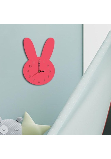 Homyl Sessiz Duvar Saati Oda Süslemeleri Çocuk Ev Ofis Pembe Pembe Çok Renkli