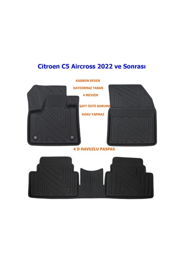 Citroen C5 Aircross 2022 Ve Sonrası 4d Premium Havuzlu Paspas