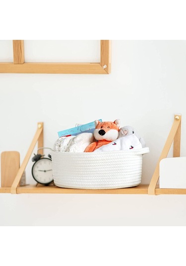 Oval Jüt Düzenleyici Sepet 30cm X 12cm Beyaz