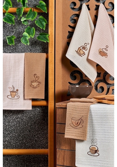 Casnack 6'lı Mutfak Havlusu Seti 40x60 - Kahve