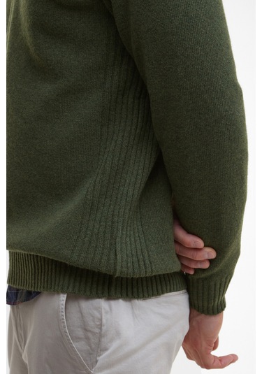 Barbour Essential Lambswool Half Zip Kazak Ol54 Mıd Olıve Ol54 Mıd Olıve