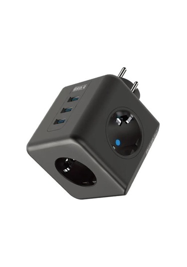 Zmc Bilişim Isıya Dayanıklı Termal Akım Korumalı Ve Çocuk Korumalı 3 Priz Girişli 3 Usb Girişli Küp Priz