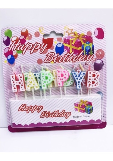 Büro Ev Ofis Dekoru İçin Happy Birthday Tasarım Renkli Mum Diğer