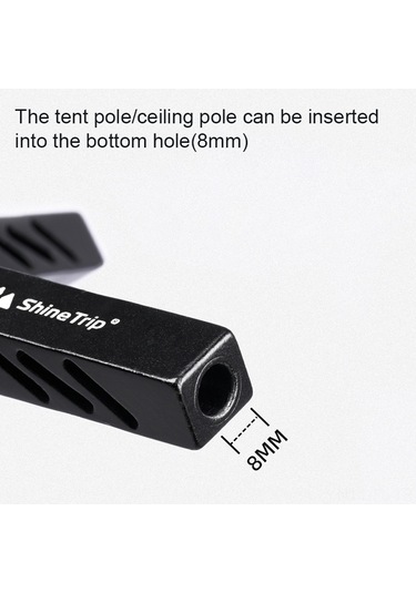 Lemestar Kamp Tenteği İçin Alüminyum Çift Fonksiyonlu Ayağa Kaldırıcı - Tente Stabilitesi Ve Işık/kamera Tutucu Tripod Siyah