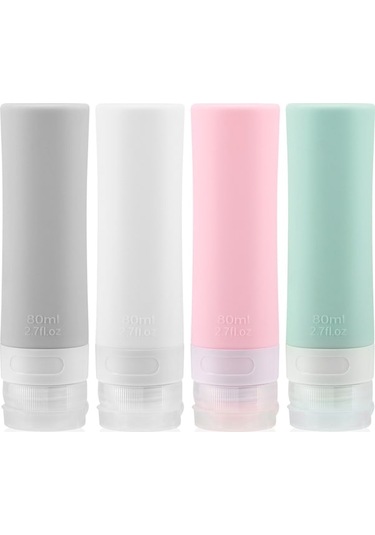 Yunboo 80ml 4'lü Sızdırmaz Silikon Seyahat Şişeleri - Şampuan, Losyon Ve Sabun İçin Yeniden Doldurulabilir Taşınabilir Kaplar Diğer Diğer