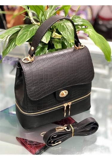 Sentt Damarlı Alttan Fermuarlı Düğmeli Çanta Sarı