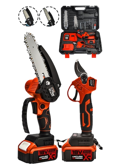 Assur ASR1014 18V Dal Budama Makası & Testeresi 2li Set Kırmızı