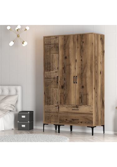 Variant Kumsal 3 Kapılı Pt Gardrop - Ceviz / Ceviz