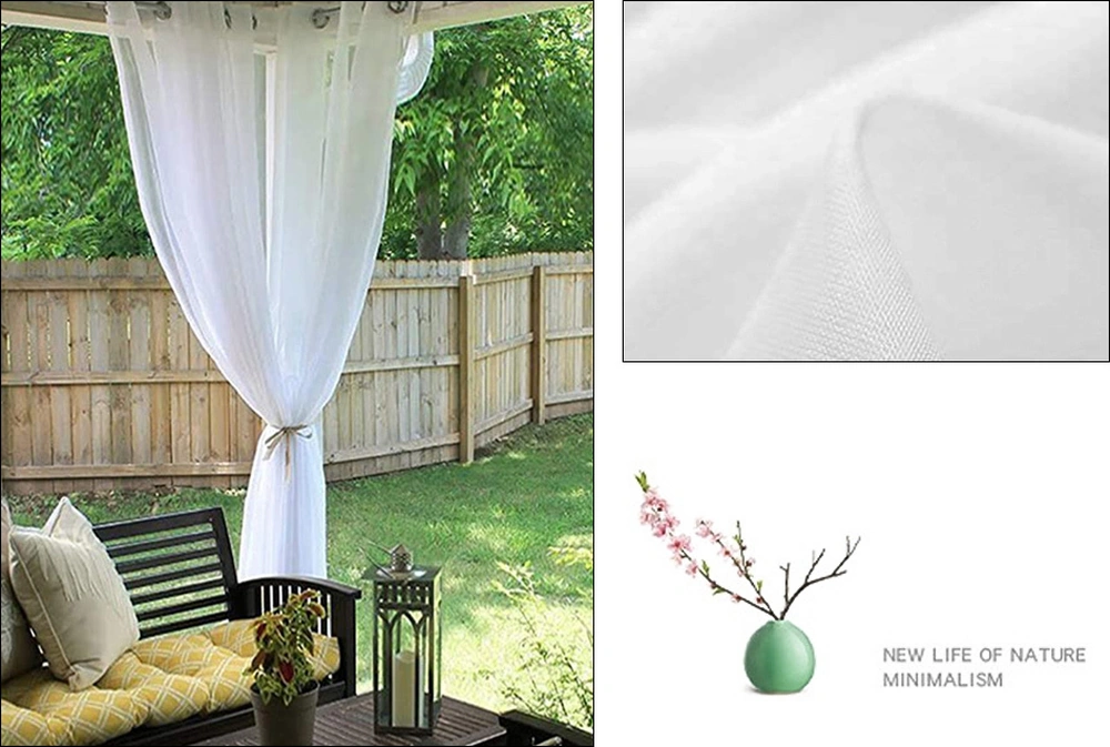 Dianziye Beyaz Tekli Perde - Poliester, Su Geçirmez & Uv Engellici, Delikli, İç/ Dış Mekan, 132x241 Cm Beyaz