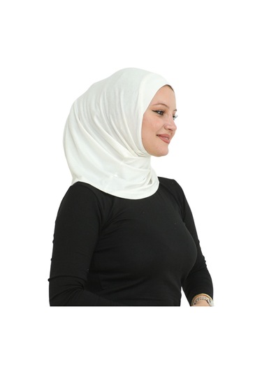 Spor Başörtüsü Kadın Hazır Giyim Türban Viskon Eşarp Şal - Krem Krem