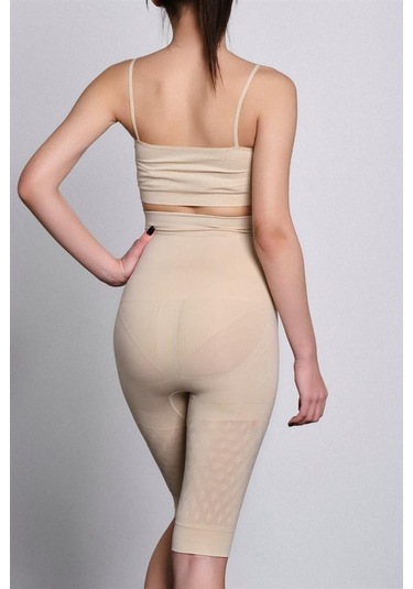 Emay Dikişsiz Uzun Paça Çift Kat Bokser Korse 2015 Ten