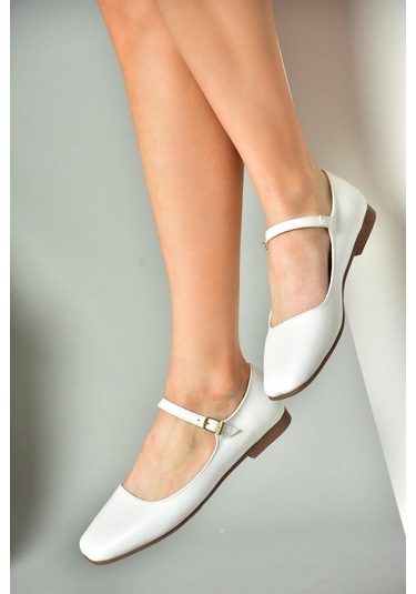 Fox Shoes S726252509 Beyaz Kadın Babet Beyaz