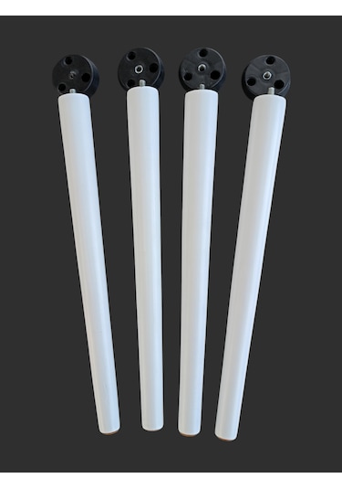 4 Adet Beyaz Boyalı Ahşap Konik 40 Cm Zigon,orta Sehpa,puf,komidi