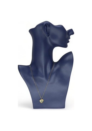 Kalp Esintisi Doğal Taşlı Kolye Altın