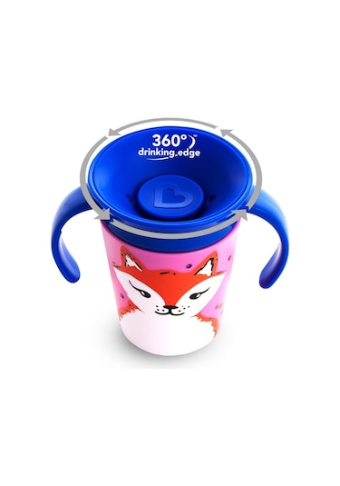 Munchkin Mucize 360 Alıştırma Bardağı Tilki 6ay+ 177 ML 1 Adet Mavi