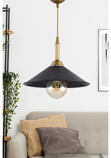 Dede Tekli Ufo Sarkit Avize Siyah Dekoratif Obje