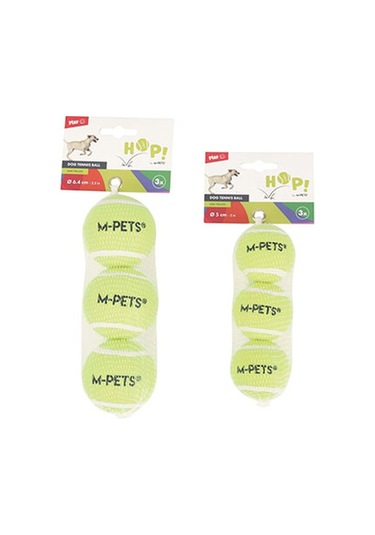 M-pets Hop Tenis Topu Köpek Oyuncağı Sarı 3lü 6,4 Cm 244-50055.02