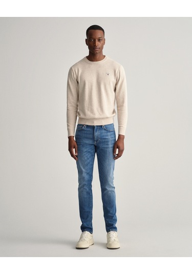 Gant Erkek Mavi Extra Slim Fit Jean Pantolon Düz 1000178 Mavi