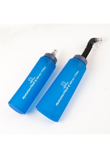 Aubyhe 500ml Tpu Yiyecek Dereceli Katlanabilir Spor Su Keseği - Koşu, Bisiklet, Outdoor Egzersiz İçin + Yedek Uzun Boru Çok Renkli