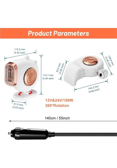 Jialan Oto Kaloriferi Dashboard Kafalık Soğutma İsıtma Hava Fanı