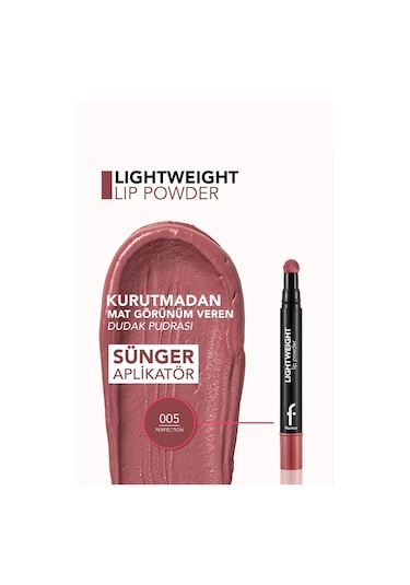 Flormar Lightweight Lip Powder Sünger Uçlu Likit Kalem Ruj 005 Perfection
