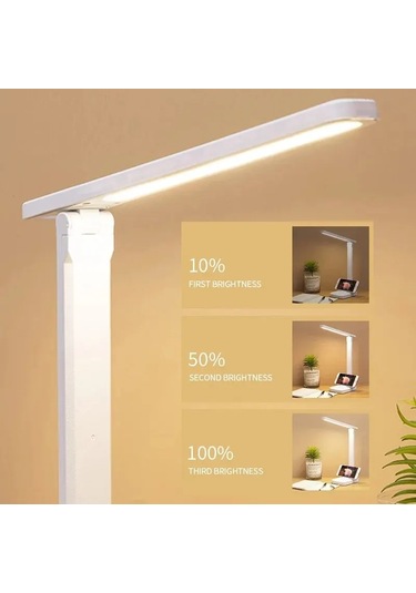 3 Kademesiz Karartma Dokunmatik Kontrollü Led Katlanabilir Masa Beyaz