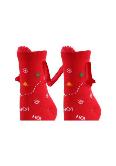 Homyl 1 Çift El Ele Çorap Hediye Rahat Orta Tüp Sevimli Turuncu