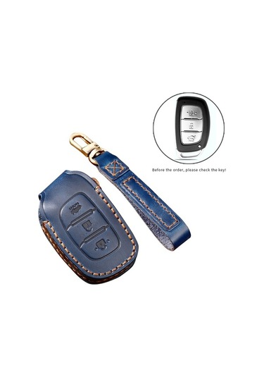 Novahub Hallmo Hyundai Ix35 B Uyumlu Arac Dana Deri Anahtar Kılıfı Kahverengi