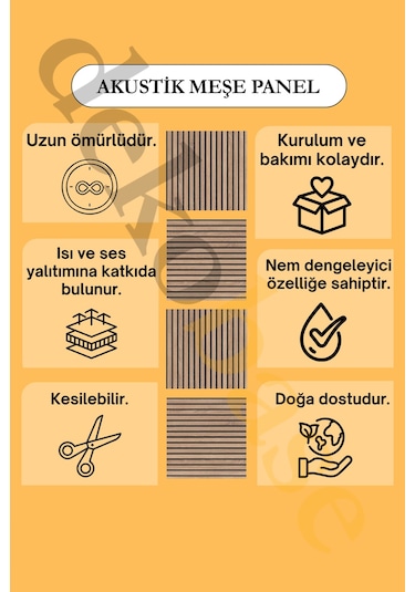Meşe 40x40cm Yeni Nesil Akustik Ahşap Duvar Paneli