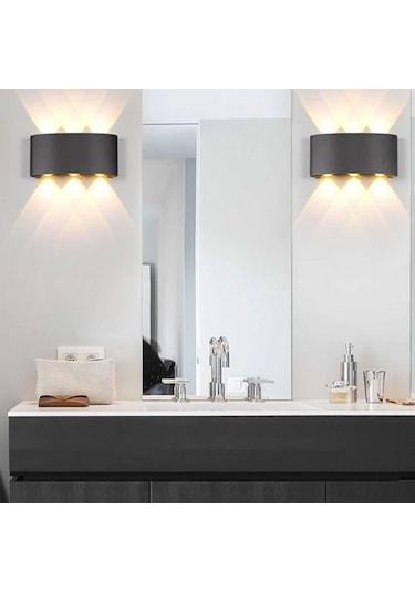 Maxled 12w Çift Yönlü Oval 3000K Günışığı Dış Mekan Led Aplik MX-2066 Diğer