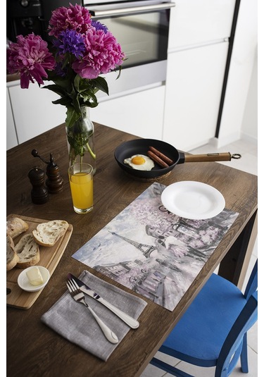 Dekoratif Baskılı Keçe Amerikan Servisi, Supla 2'Li Servis Takım  -344 Çok Renkli