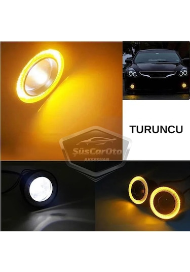 Opel Corsa C 2000-2006 Uyumlu Üniversal Mercekli Angel Sis Farı Metal Su Geçirmez 76 Mm Turu Halkalı Gündüz Farı Sis Farı 55977160