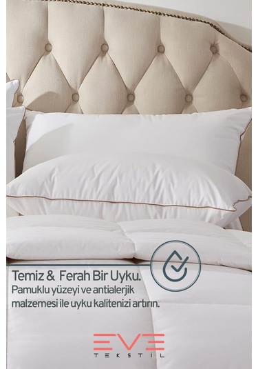 Eve Tekstil 10 Adet Yellow Dream Serisi Fermuarlı Antialerjik Silikon Elyaf Dolgulu Yastık 50x70cm 1200gr