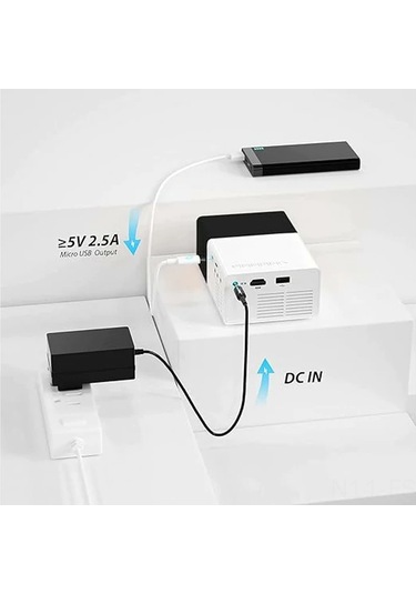 Hfambition Siyah Mini Taşınabilir Projeksiyon Cihazı, 1080p Desteği, 2.4g/5g Wifi, Çoklu Arayüz, Ev Ve Dışarıda Filmler/kartunlar İçin