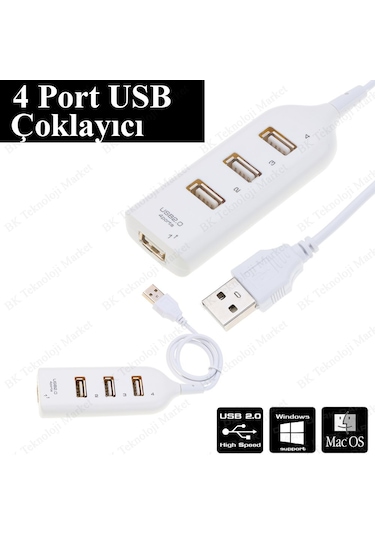 4 Port Usb Hub Usb Çoğaltıcı Çoklayıcı Pc Laptop Usb Çoklama