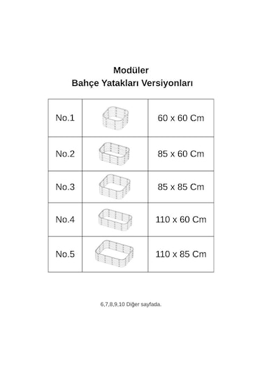 Modüler Yükseltilmiş Bahçe Yatağı Yükseltilmiş Sebze Yatağı No:5 110x85 Bej