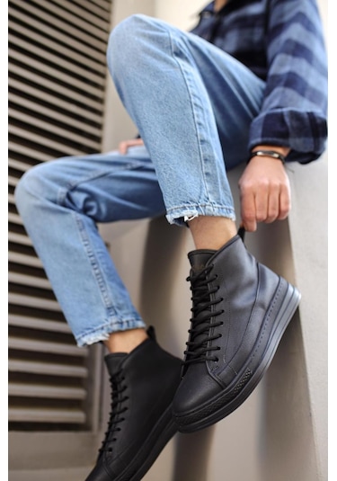 Knack Yüksek Taban Ayakkabı C 030 Siyah Siyah Taban 001