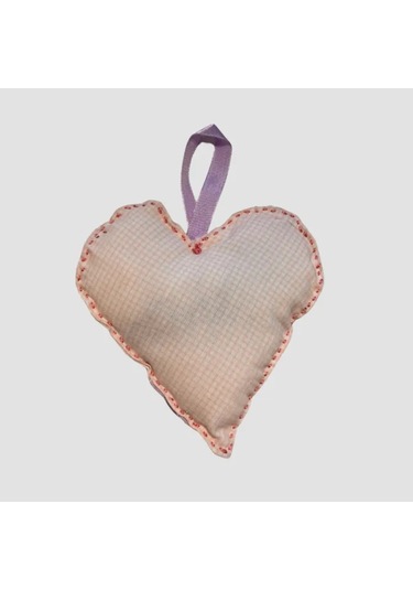 Uretti Gamze 4416 El Yapımı Kalpli Dantelli Lavanta Tanecikli Kese Koyu Pembe 13 CM