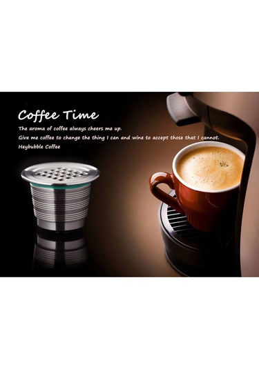 Teltree 304 Paslanmaz Çelik Kahve Kapsülü Seti - Tek Kapsül, Kaşık Ve Fırça İle Sürekli Kullanım, Nespresso Makineleri İçin Değiştirme Ürünü Diğer